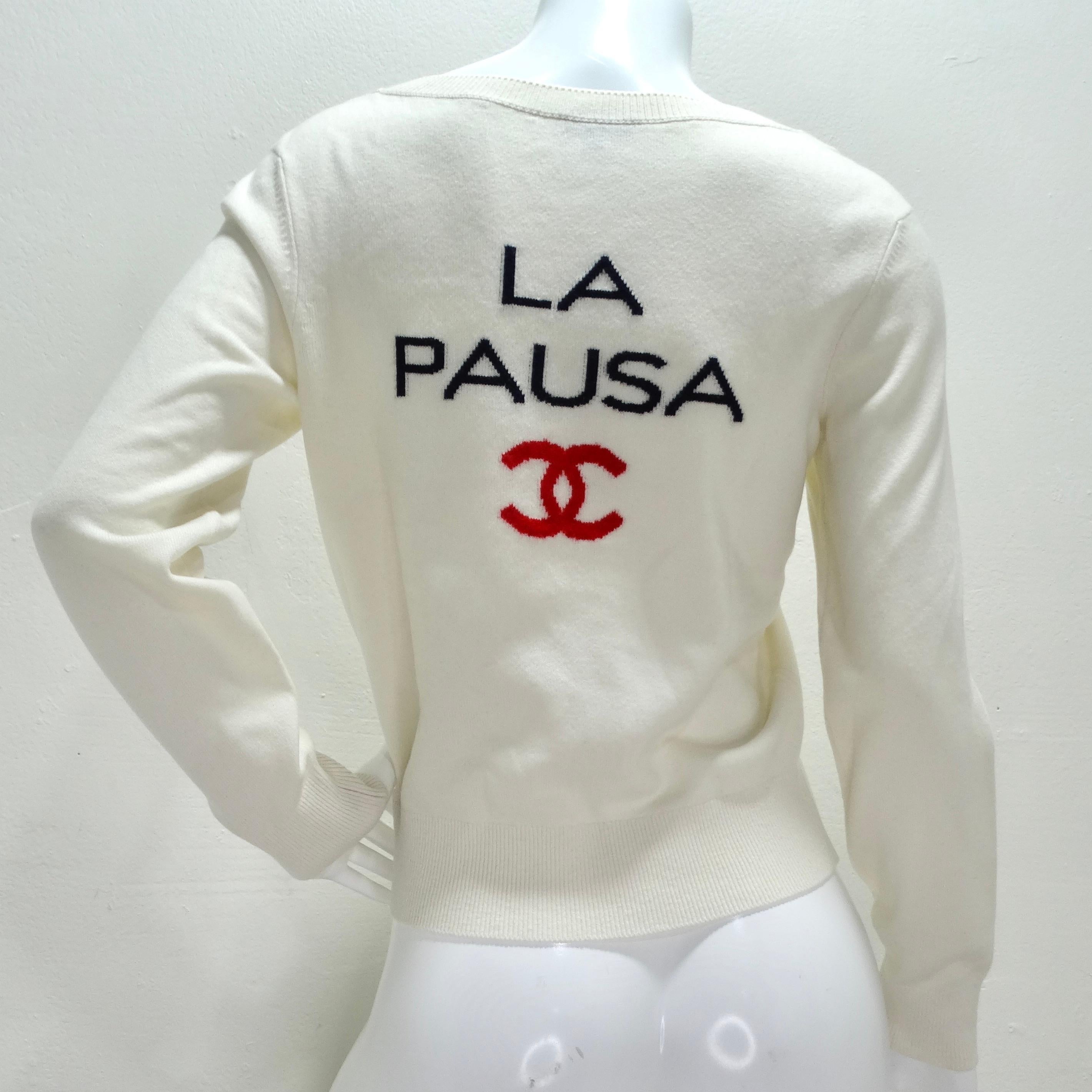 Chanel 2019 La Pausa Cashmere Sweater For Sale 1