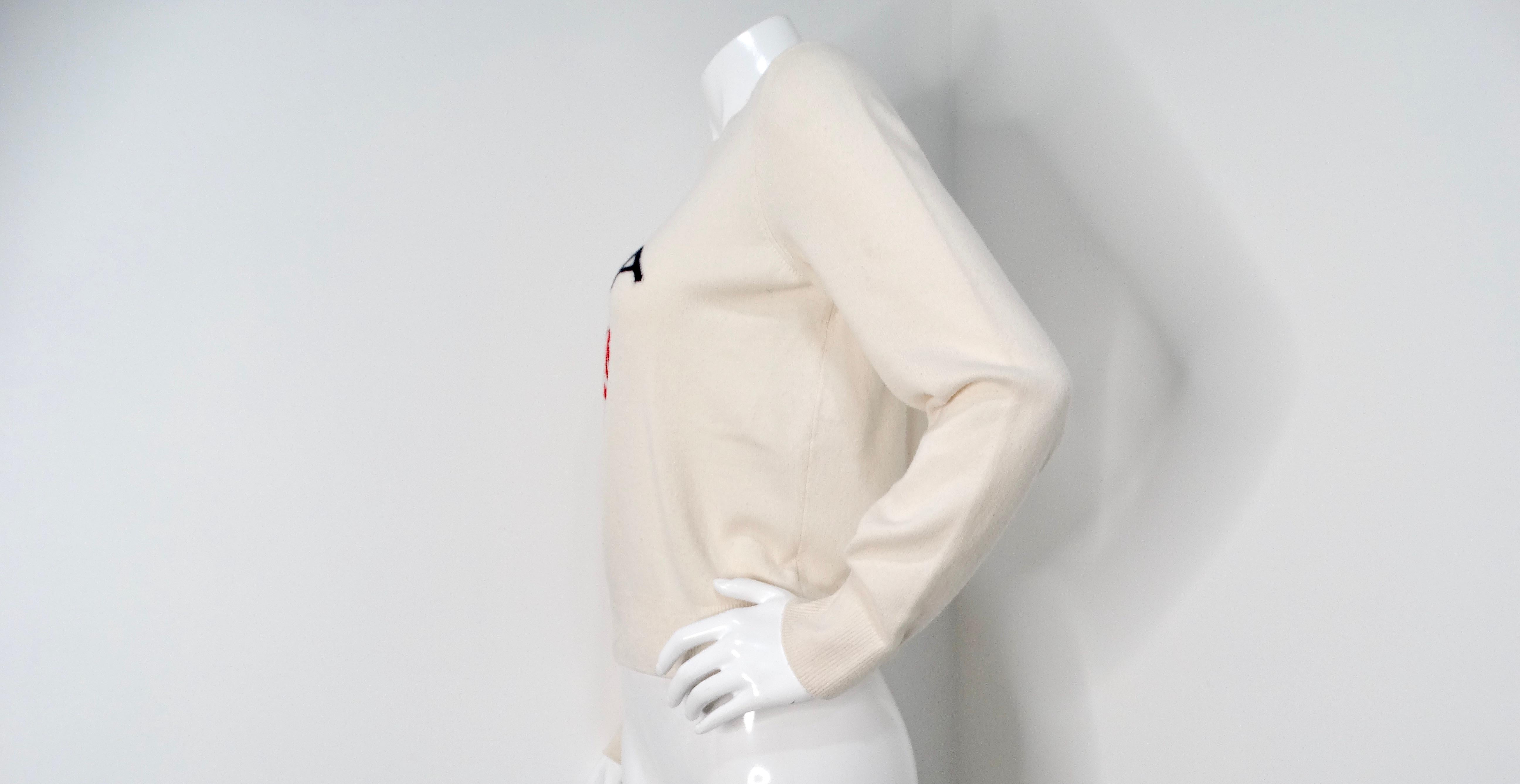 Beige Chanel 2019 La Pausa Cream Cashmere Sweater