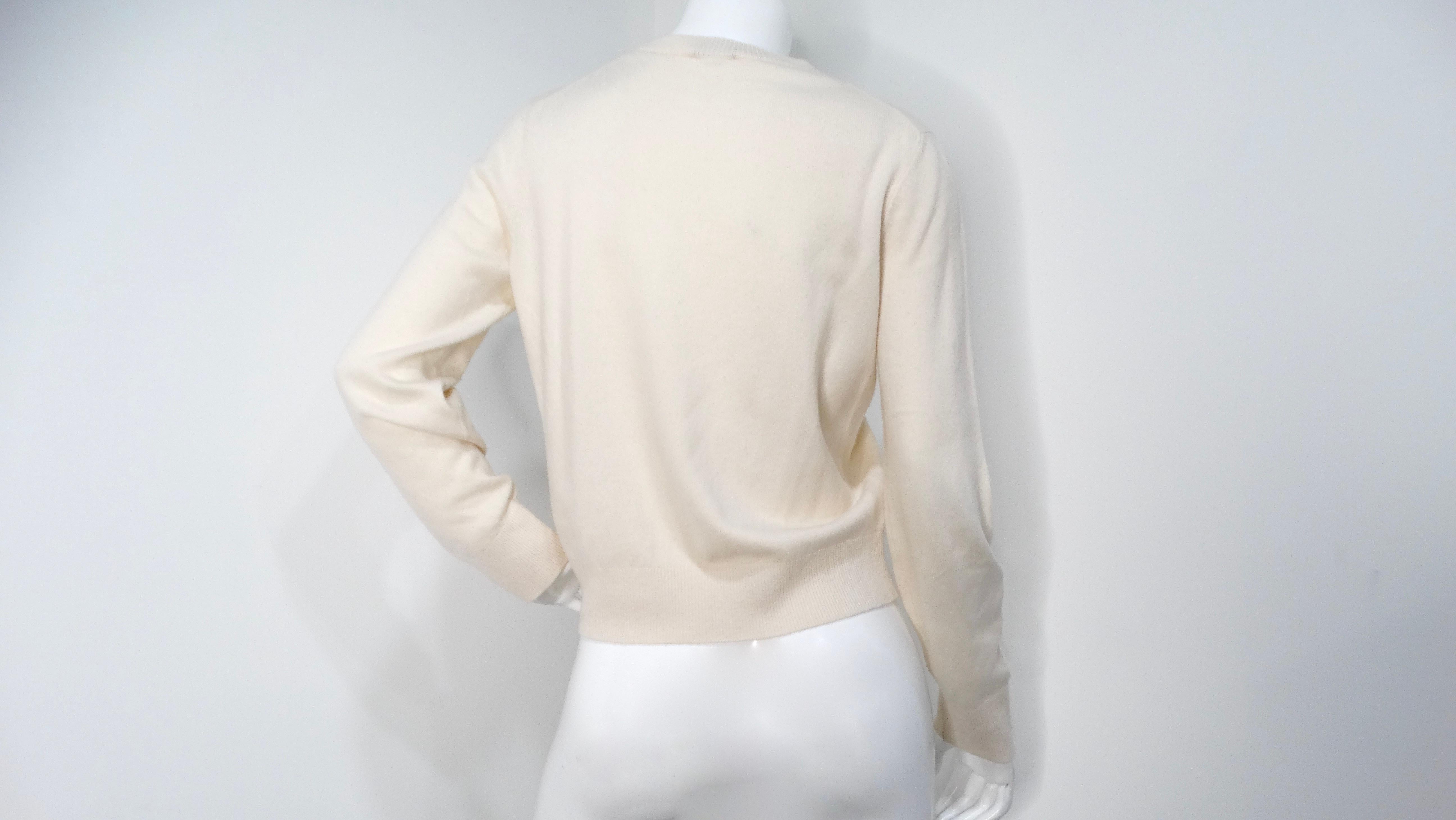 Chanel 2019 La Pausa Cream Cashmere Sweater In Good Condition In Scottsdale, AZ
