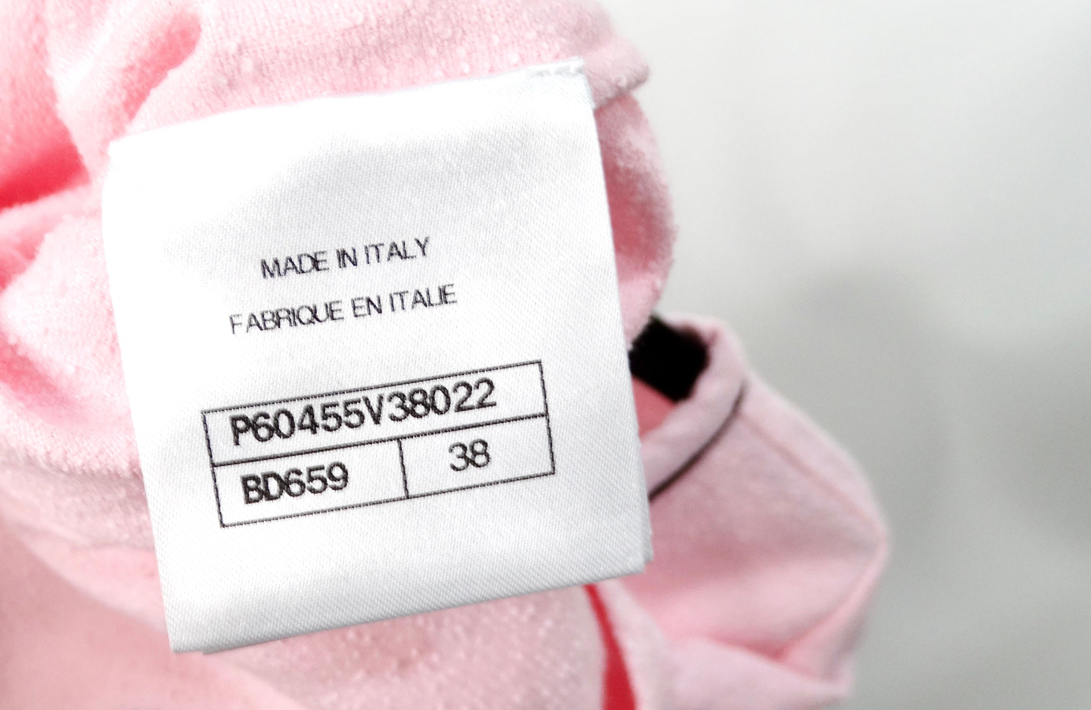 Chanel 2019 La Pausa Cruise Print Pink Terrycloth T-Shirt For Sale 3