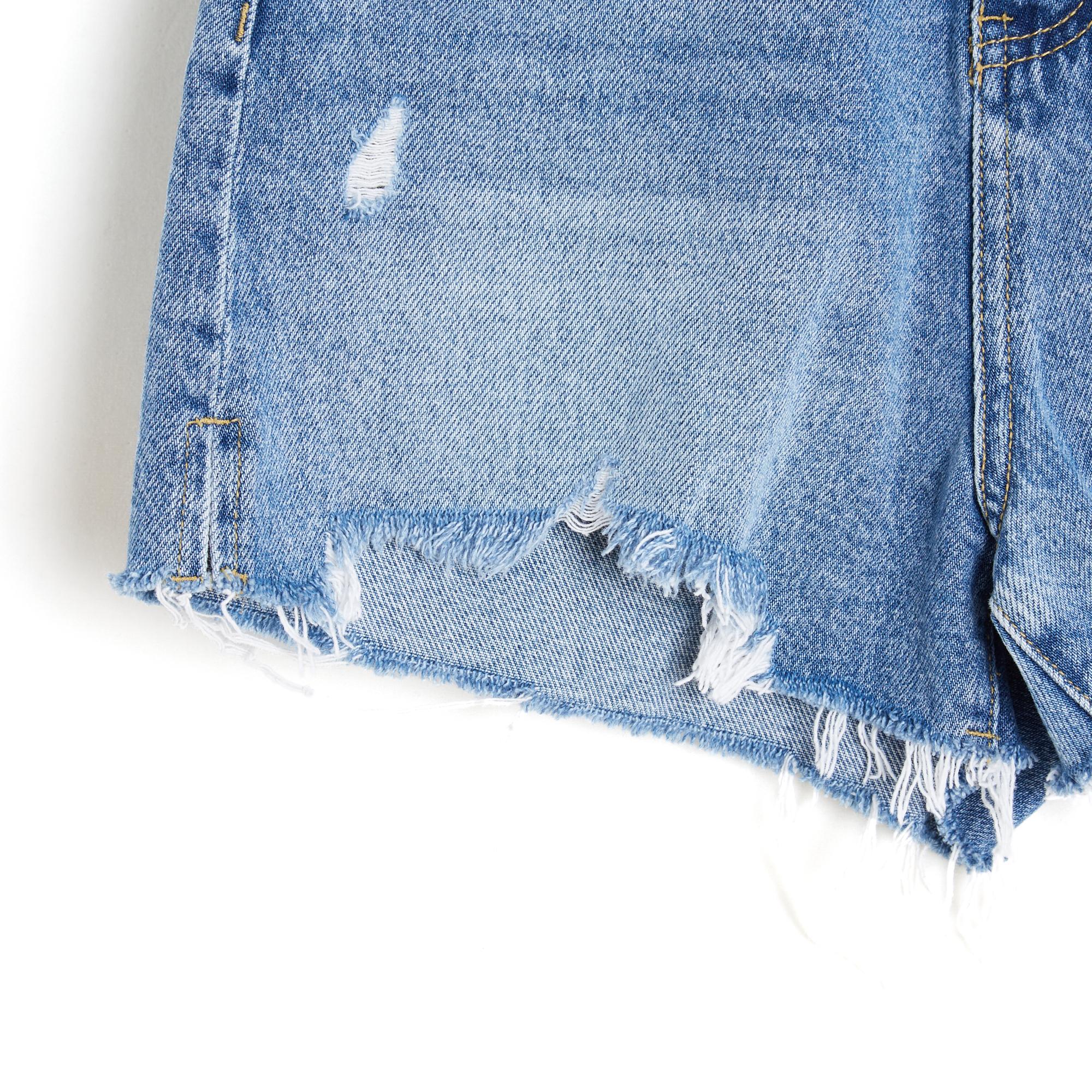 Blue Chanel 2019 La Pausa Short Jean FR36 Used Denim Mom Shorts Pants US27 size S
