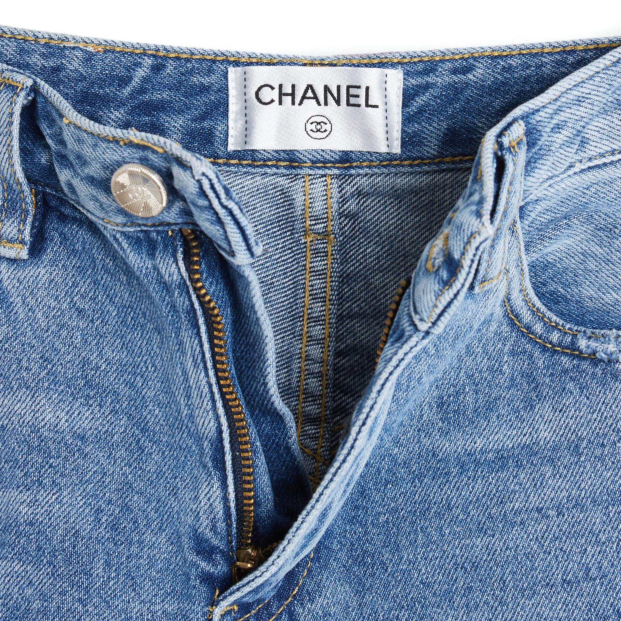 Women's Chanel 2019 La Pausa Short Jean FR36 Used Denim Mom Shorts Pants US27 size S
