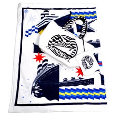 Chanel 2019 La Pausa Terry Cloth Cotton Reversible Beach Tote & Towel