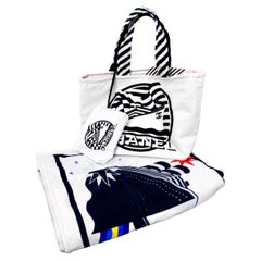 Chanel 2019 La Pausa Terry Cloth Cotton Reversible Beach Tote & Towel