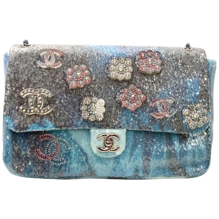 Chanel 2019 Large Sequin Waterfall with Charms Flap Bag Limited Edition For  Sale at 1stDibs