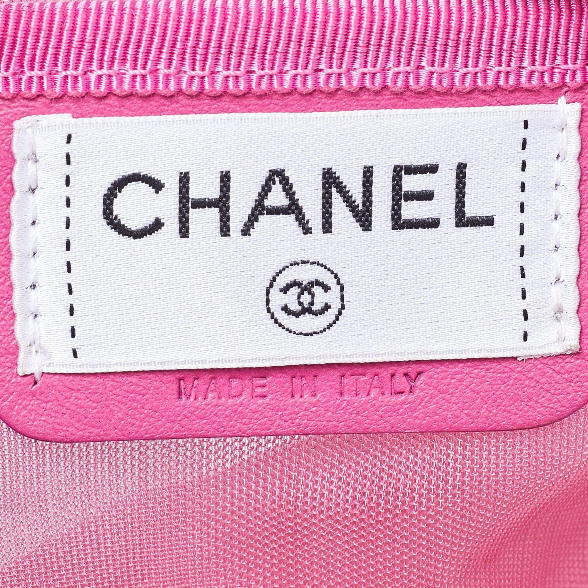 Chanel 2019 Logo Magenta Neon Pink Nylon Mesh CC Waist Fanny Pack Belt Bag For Sale 6