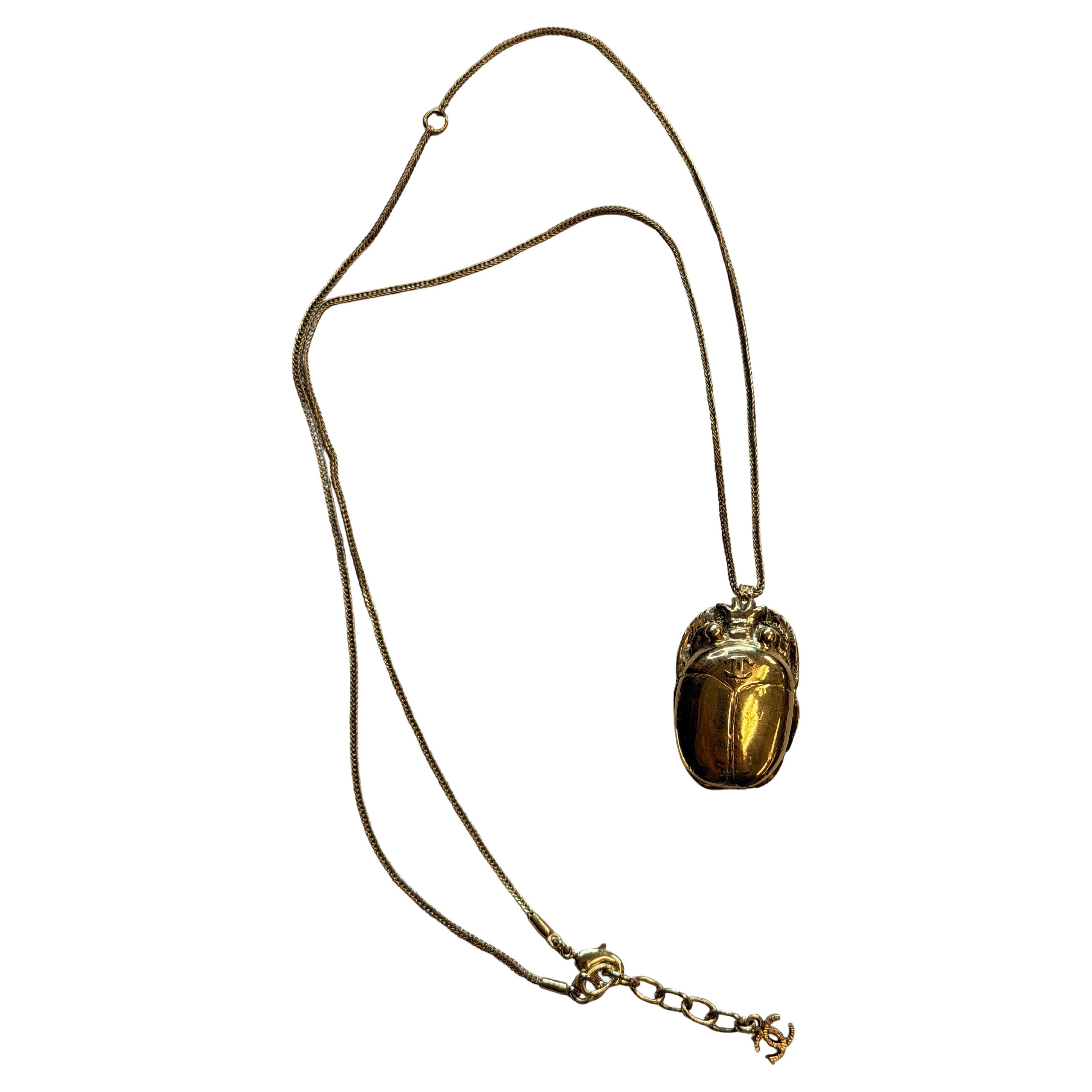 Chanel 2019 Metiers d
art Egypt Collection Scarab Necklace For Sale