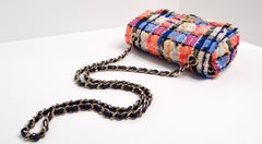 Chanel 2019 Mini Rectangular Tweed Blue Orange Pink Flap Bag