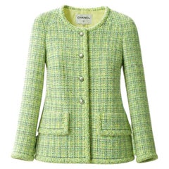 CHANEL 2019 Nueva campaña publicitaria Chaqueta de tweed verde lima 42 FR