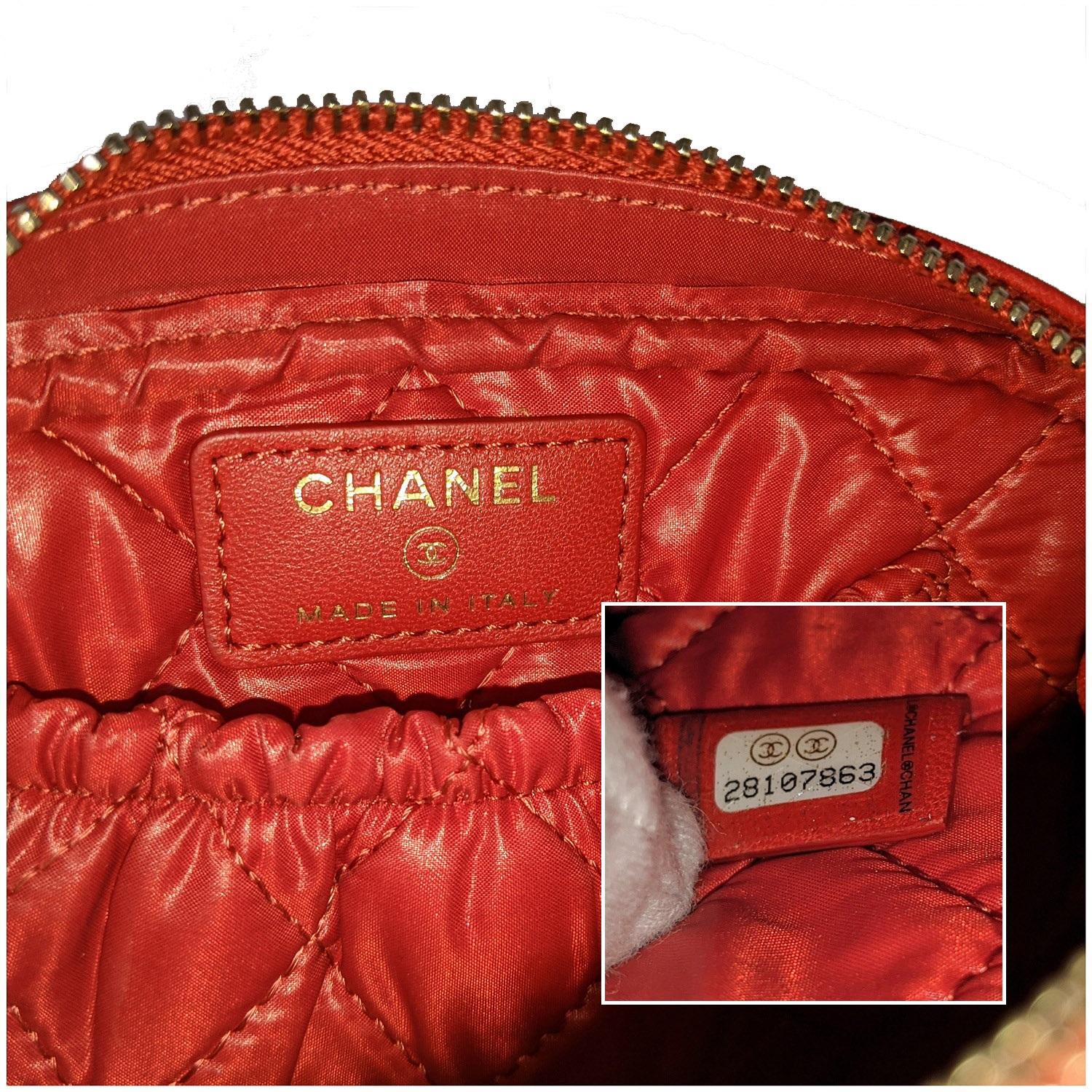 Women's Chanel 2019 Red Quilted Lambskin Classic Case