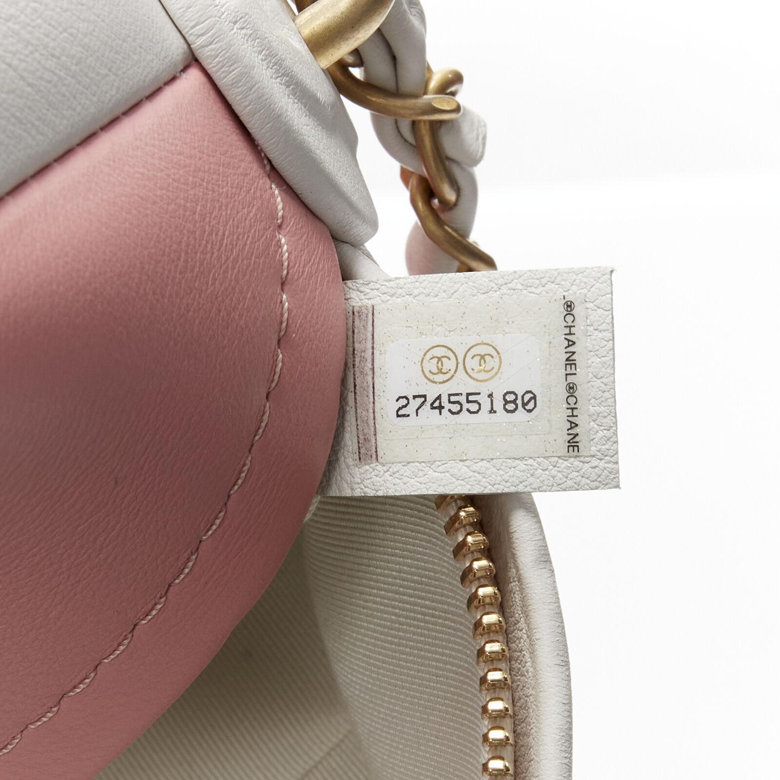 CHANEL 2019 Runway Beach Ball CC pink white calfskin gold chain crossbody bag 6