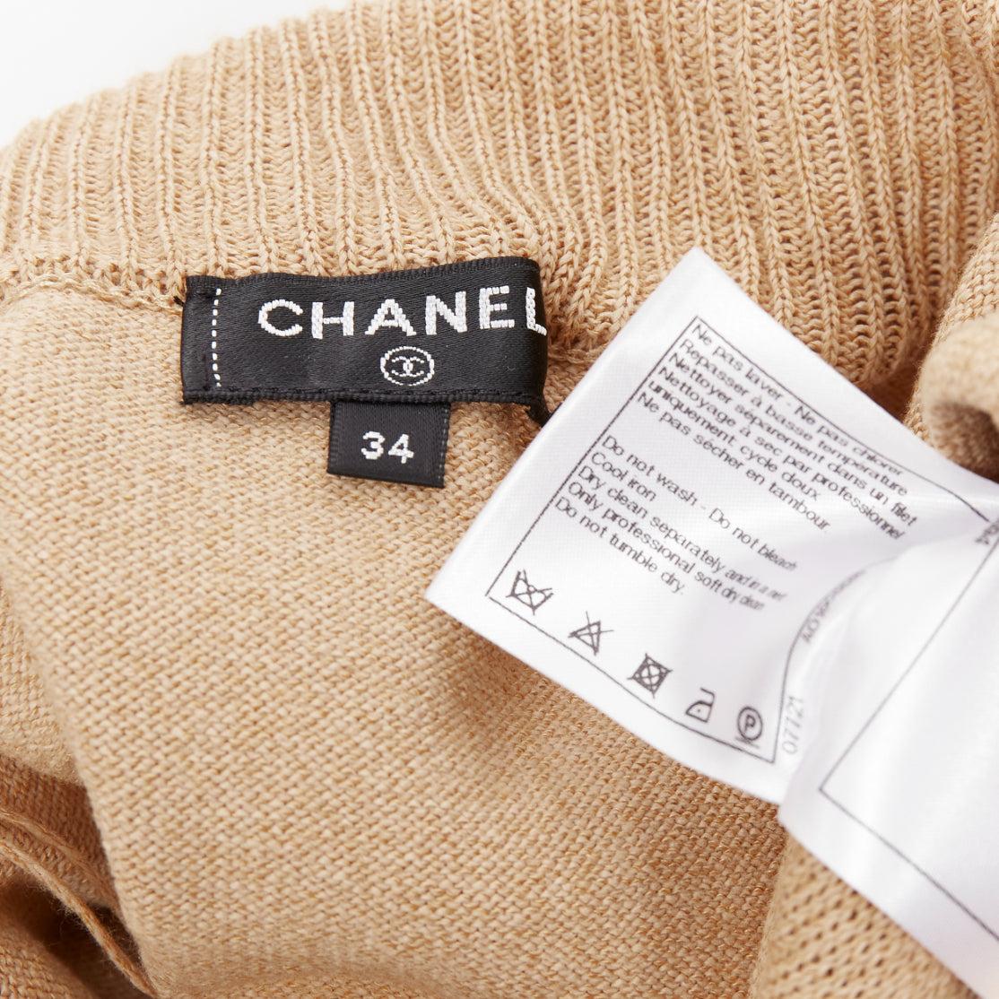 CHANEL 2019 Runway viscose paper LOGO crop top skirt set FR34 XS Kylie Jenner 7