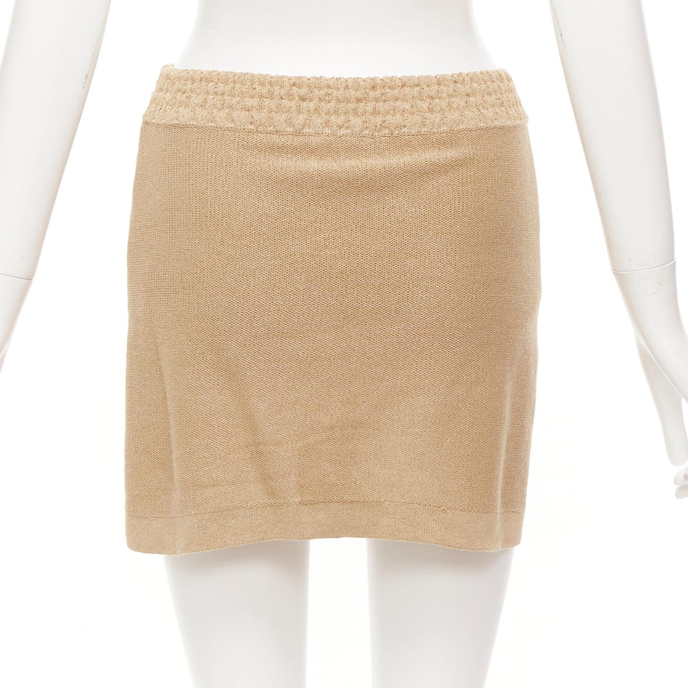 CHANEL 2019 Runway viscose paper LOGO crop top skirt set FR34 XS Kylie Jenner 4