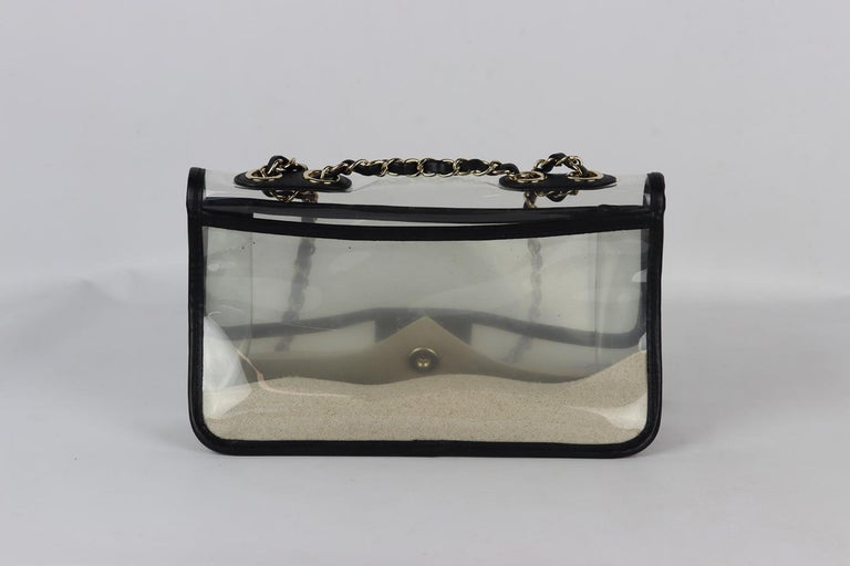 Chanel 2019 Sand By The Sea Pvc And Leather Single Flap Shoulder Bag at  1stDibs