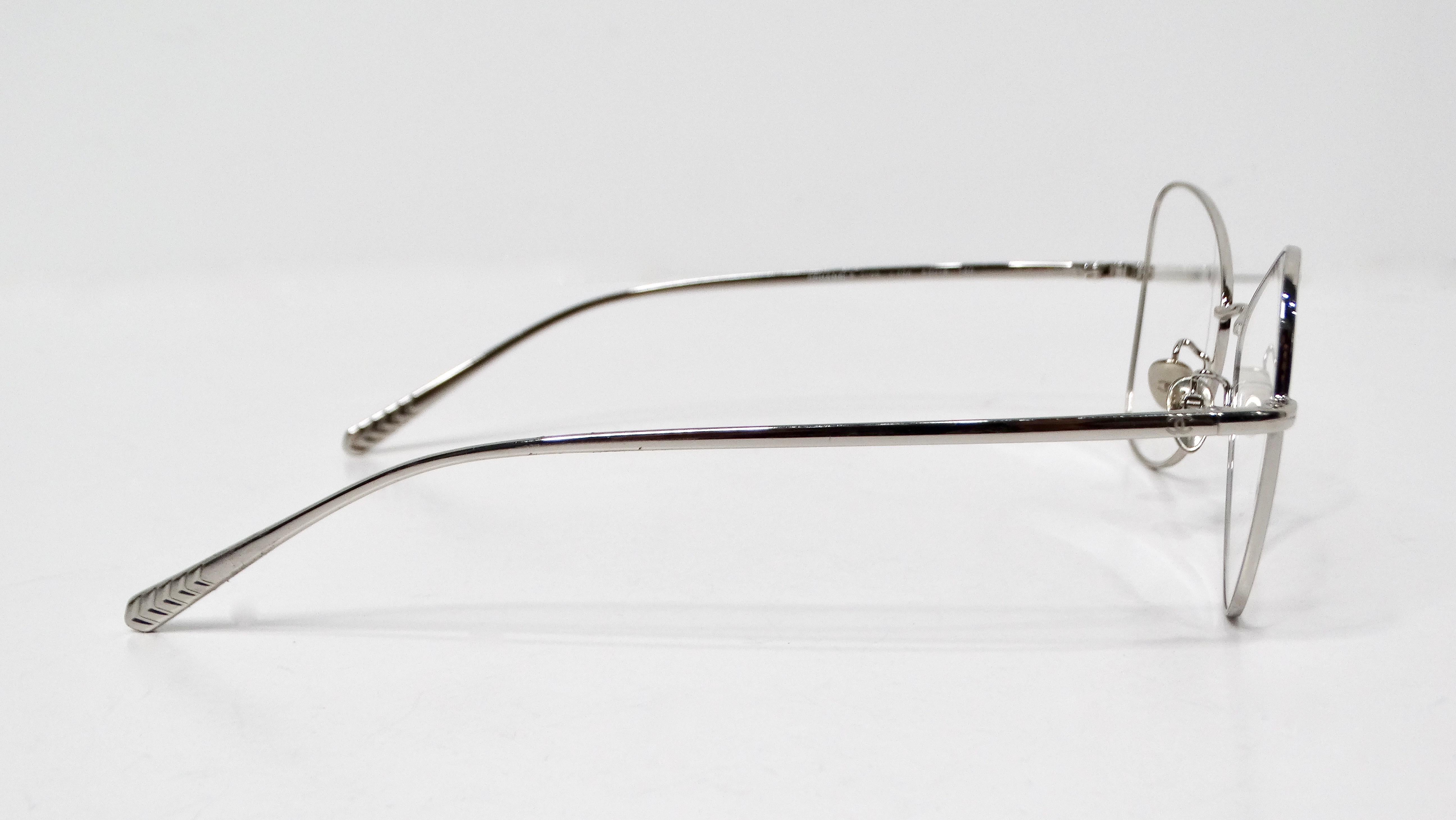 Chanel 2019 Silver-Tone Metal Frame Butterfly Style Eye Glasses For Sale 4
