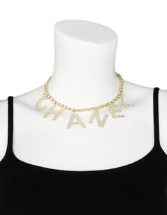 Chanel 2019 Sold Out By The Sea Collection Crystal Name Necklace