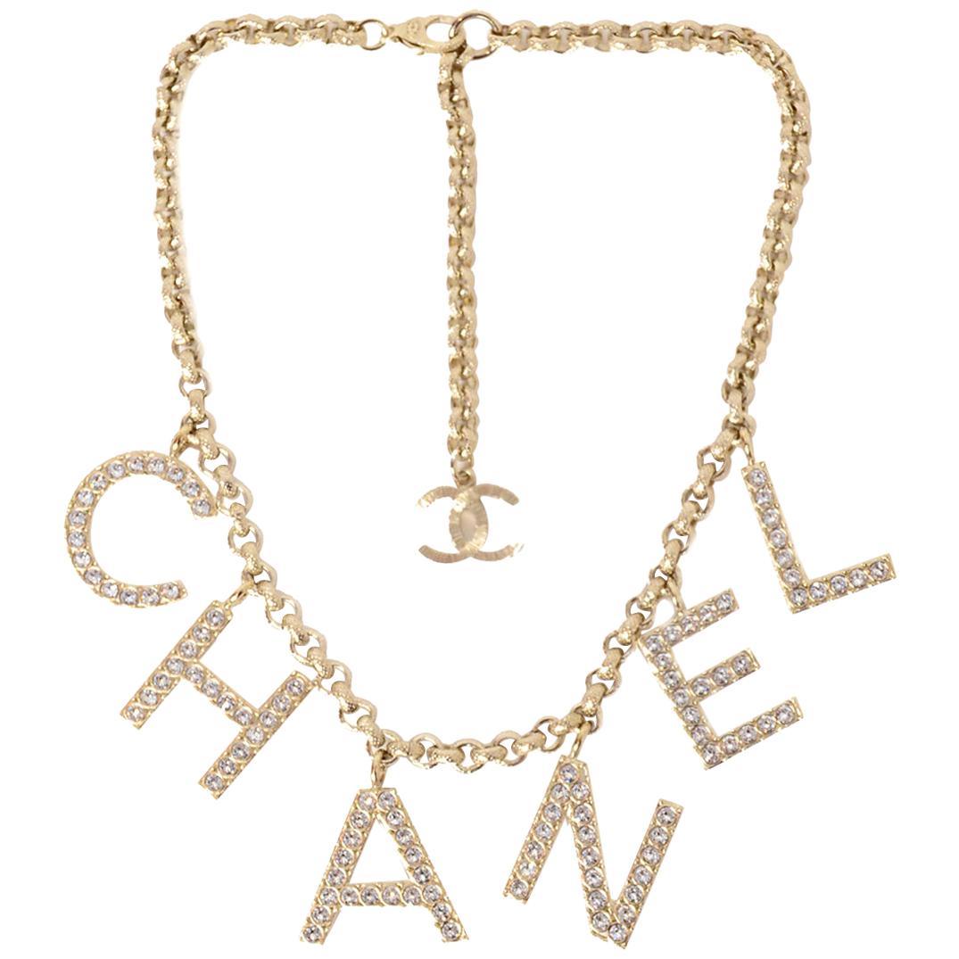 Chanel 2019 Sold Out By The Sea Collection Crystal Name Necklace
