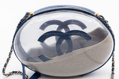 Chanel 2019 Spring/Summer Limited Edition Blue PVC Sand Dome Bag