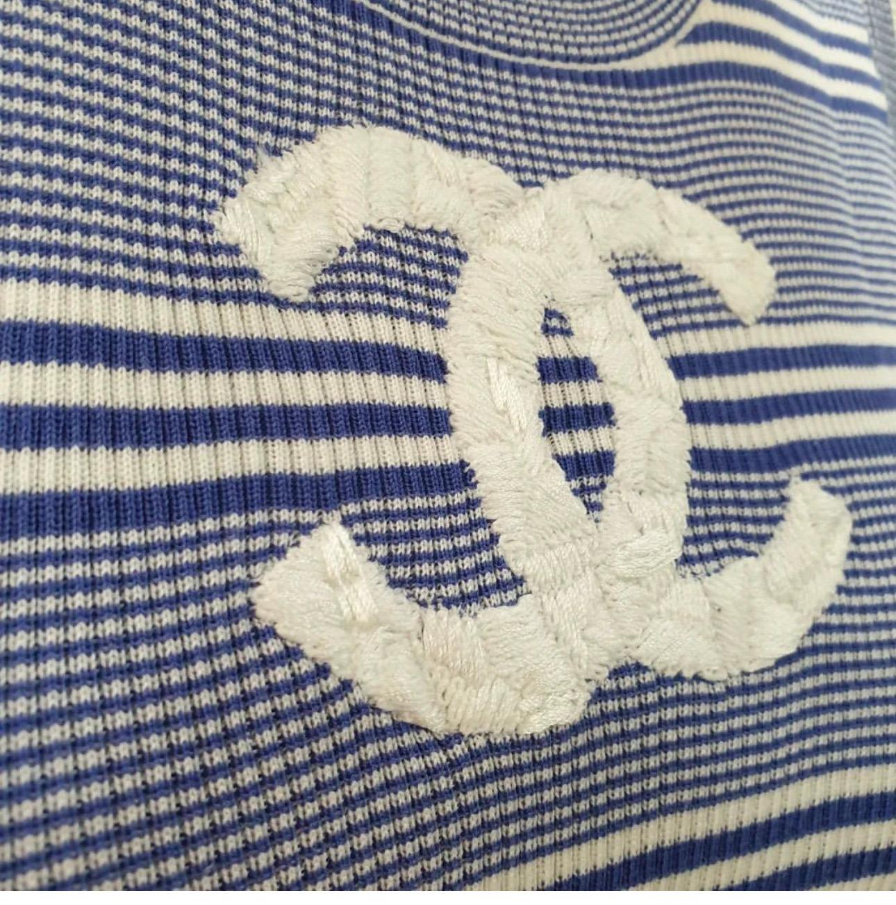 chanel striped tank top