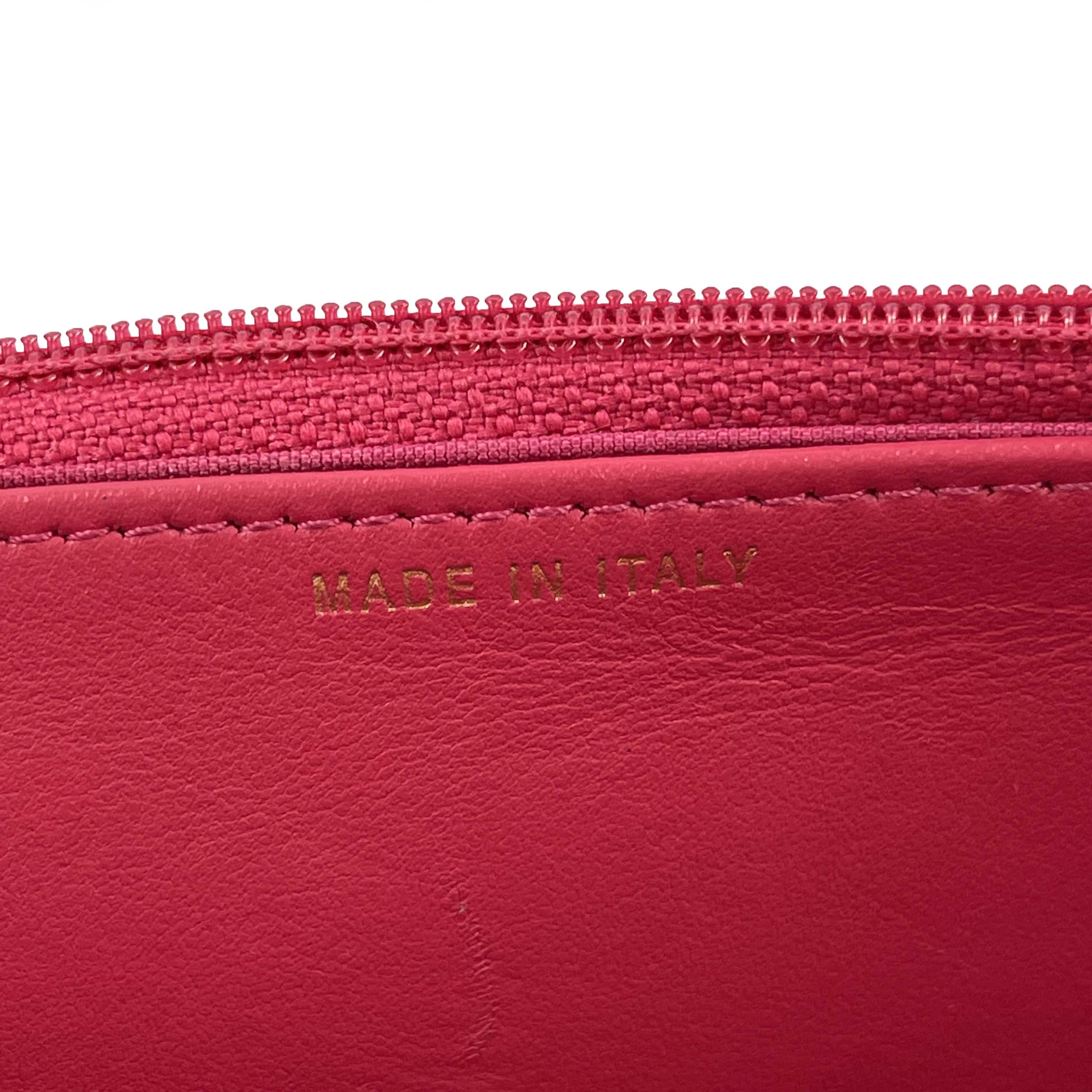CHANEL - 2019 Tweed Pink / Orange / Gold 'Chanel' Wallet on Chain / Crossbody 4