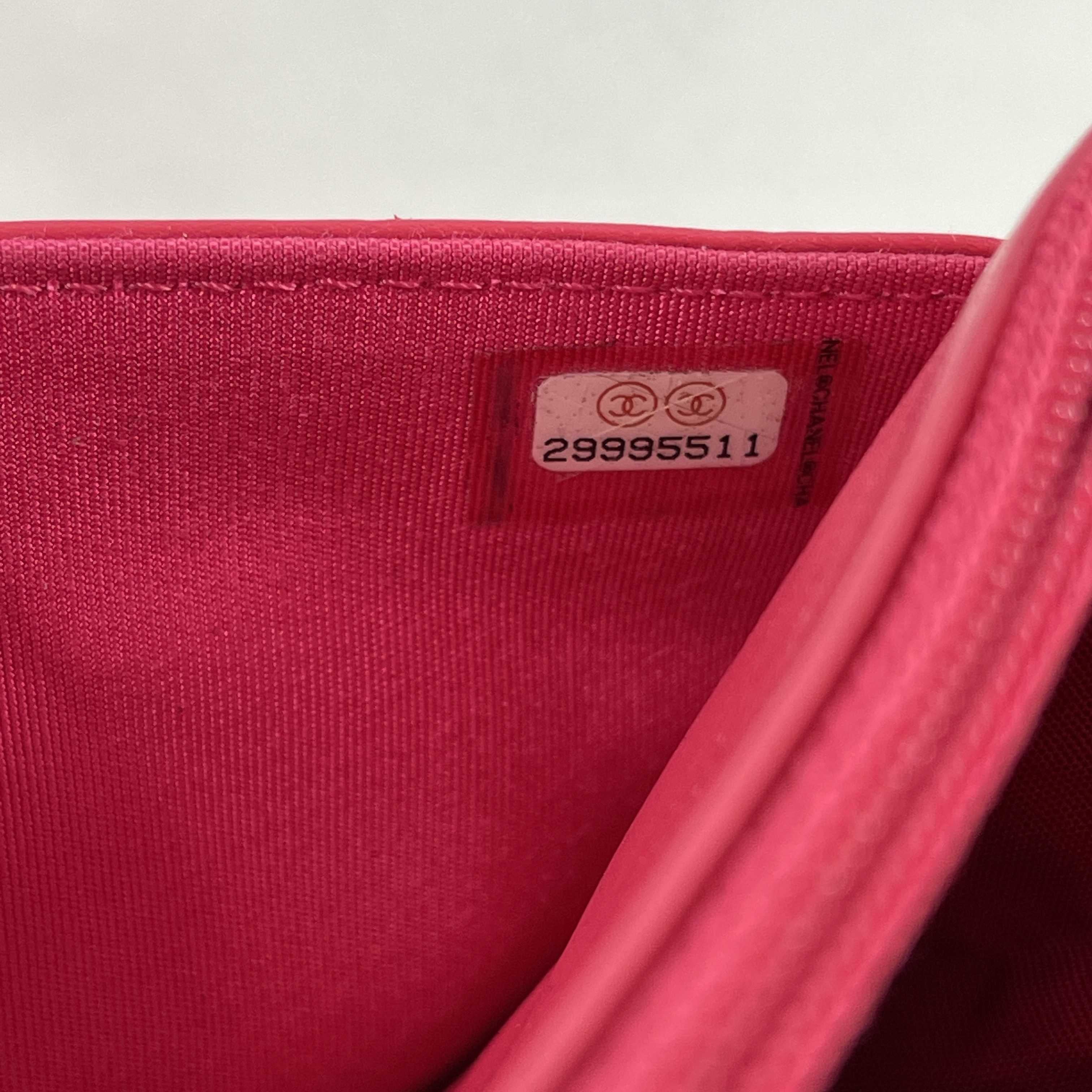 Black CHANEL - 2019 Tweed Pink / Orange / Gold 'Chanel' Wallet on Chain / Crossbody
