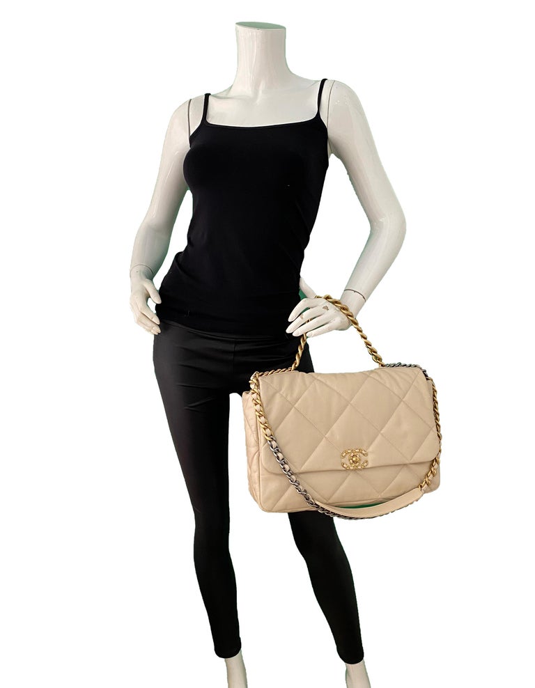 chanel flap 19 beige