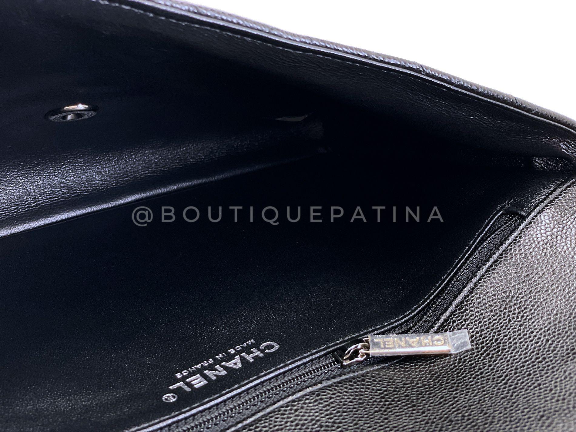 Chanel 2020 Caviar Negro Intemporal Bolso de Solapa SHW 69101 en venta 6