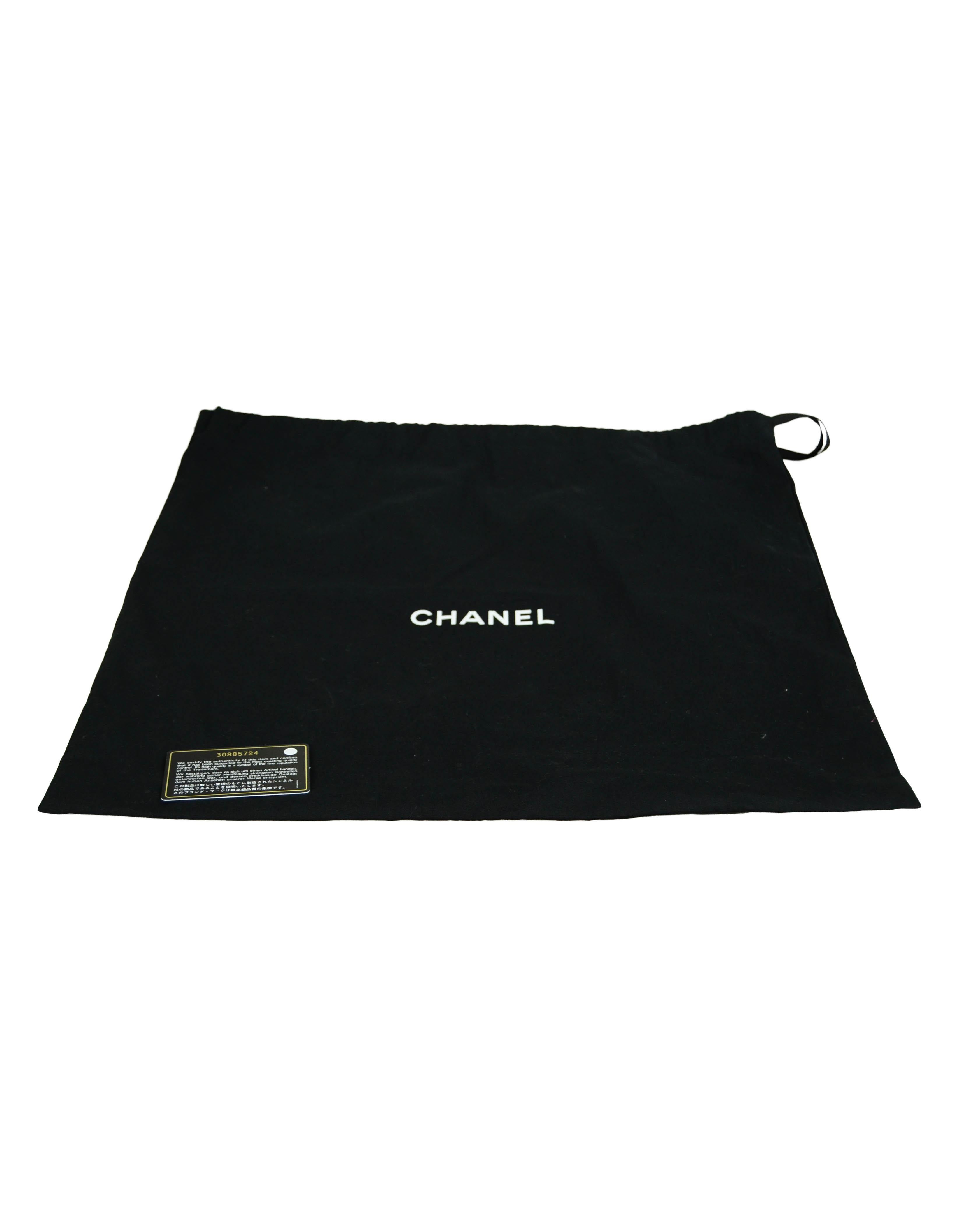 Chanel 2020 Black Shiny Lambskin Leather Chain Drawstring Quilted Tote Bag 2