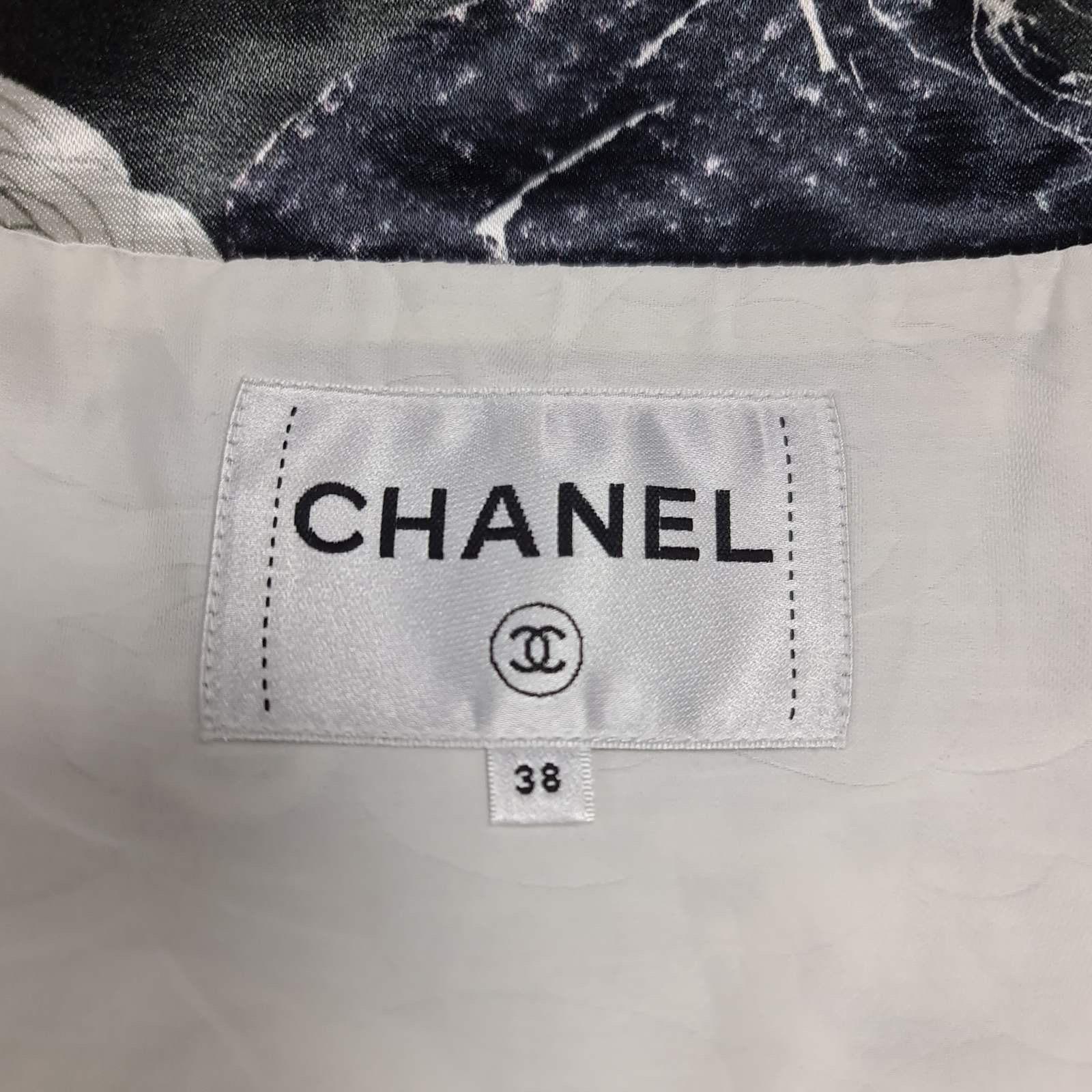 Chanel 2020 Black  White Cotton Printed Bomber Jacket  2