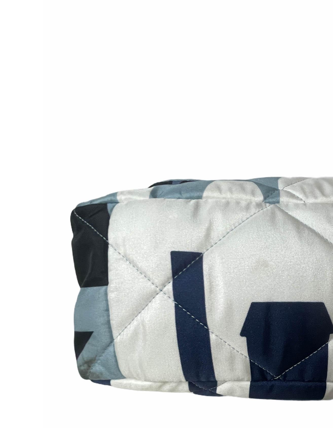 Chanel 2020 Blue/White/Black Nylon Maxi Scarf Chanel 19 Flap Bag For Sale 3