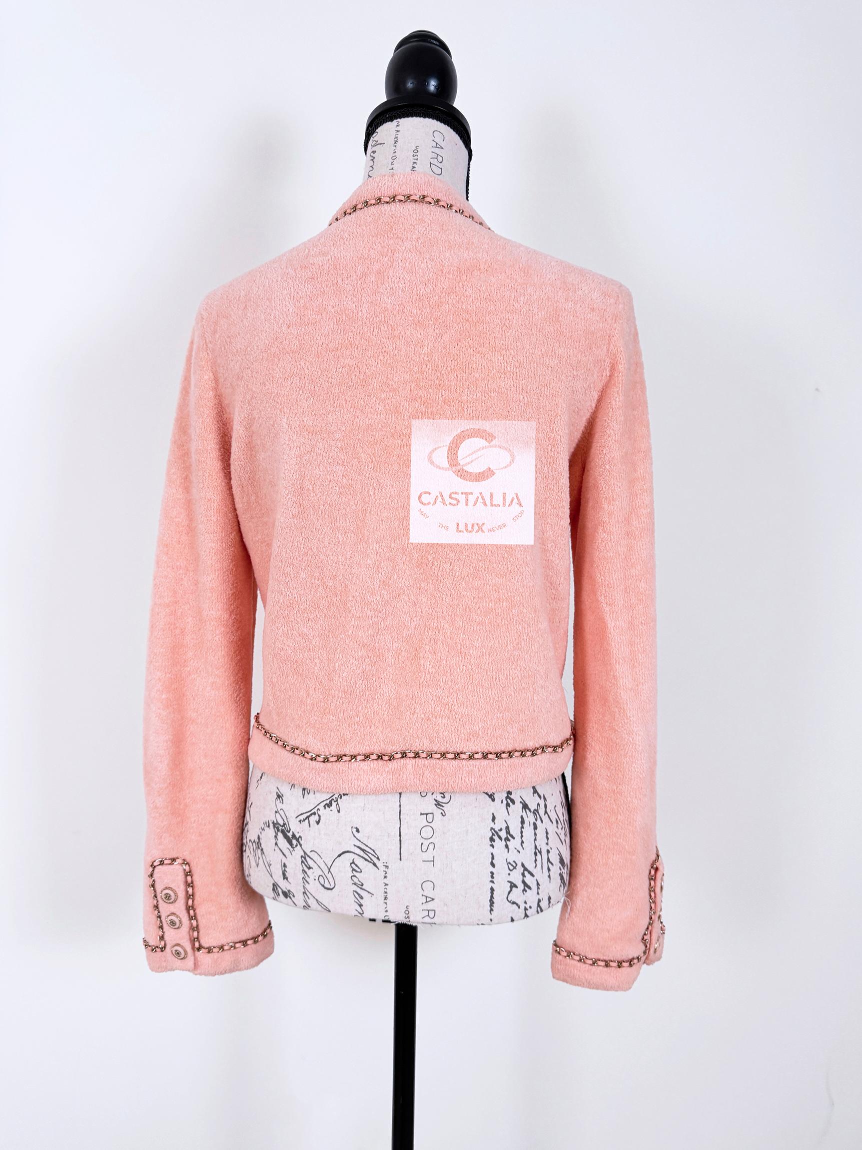 Chanel 2020 Iconic Teddy Jacket with Chains 38 FR For Sale 11