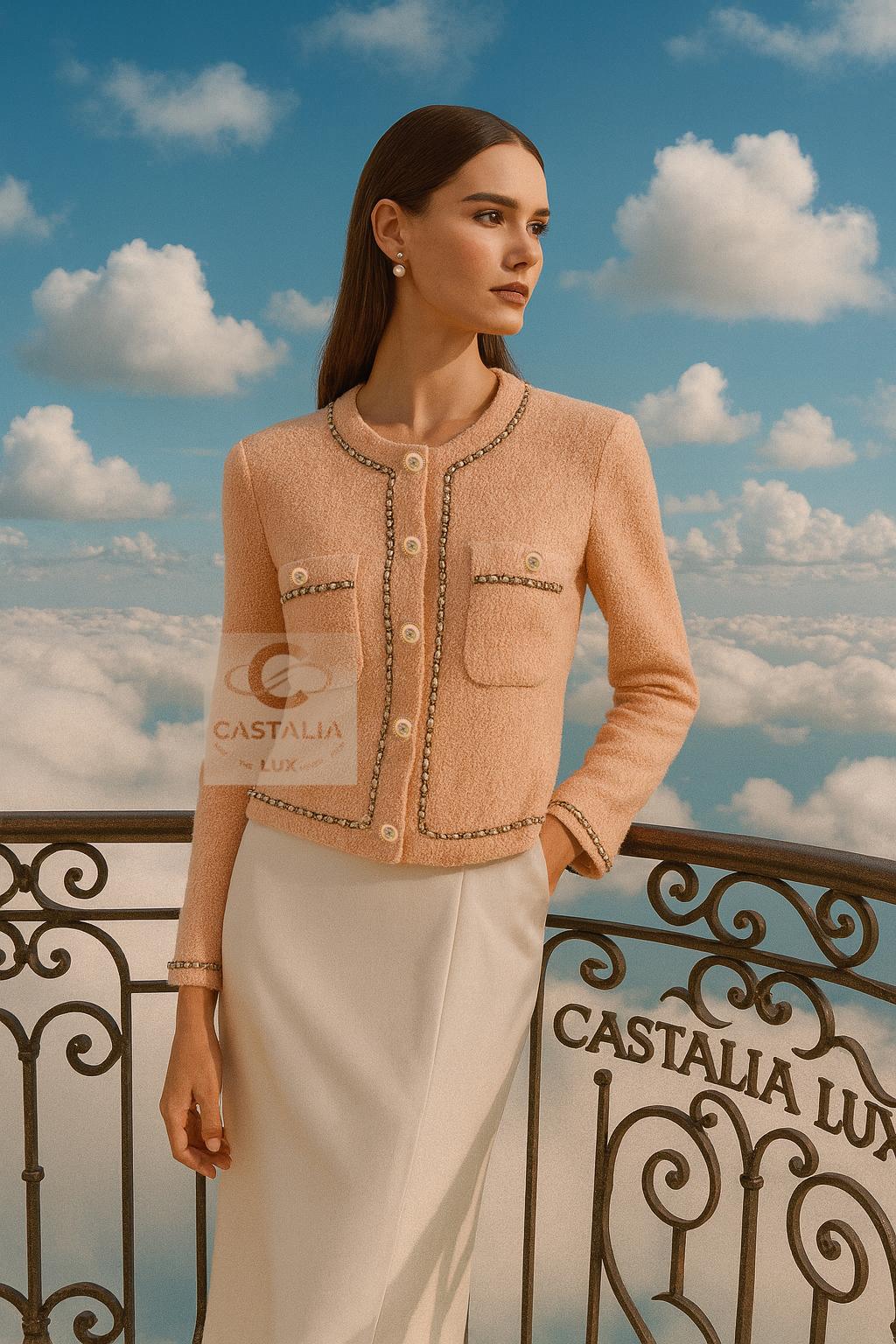 Pink Chanel 2020 Iconic Teddy Jacket with Chains 38 FR For Sale