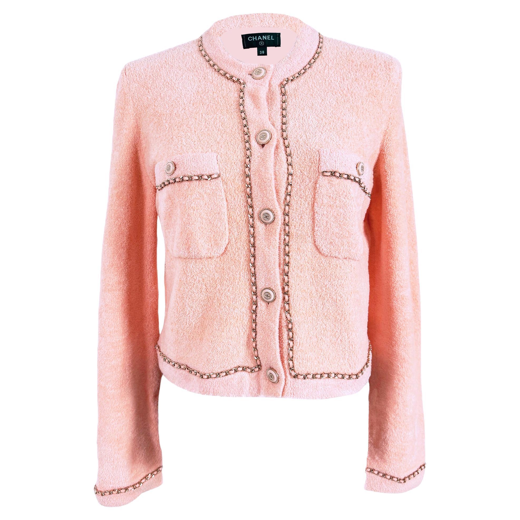 Chanel 2020 Iconic Teddy Jacket with Chains 38 FR For Sale