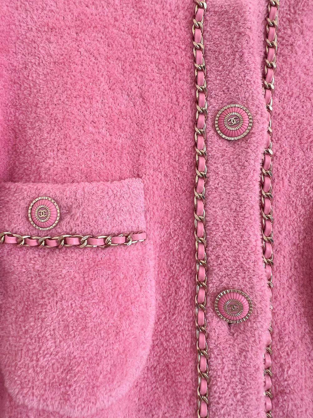 Chanel 2020 Famous Chain Trim Fluffy Jacket 1