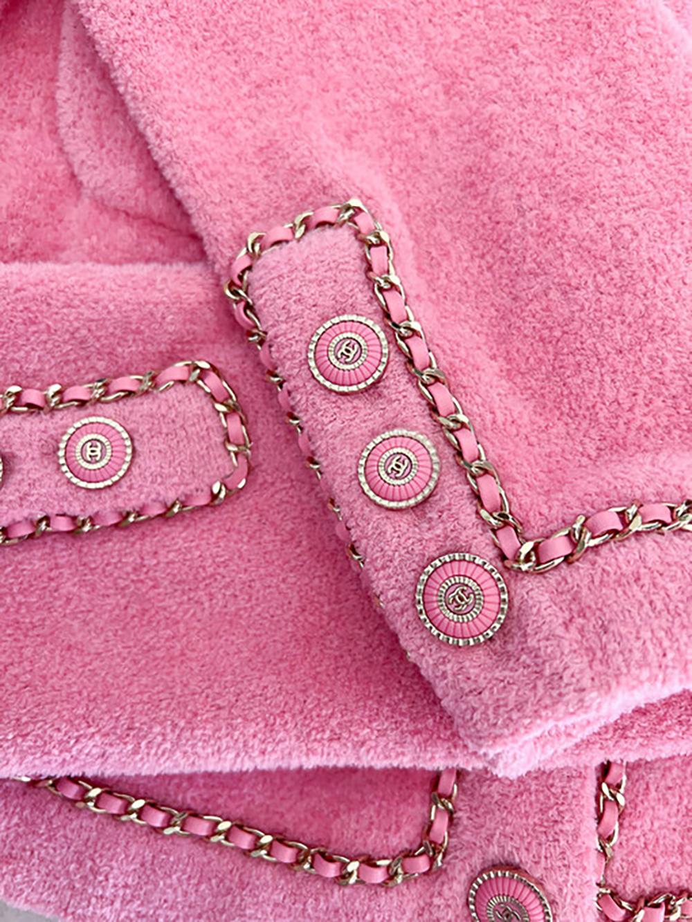 Chanel 2020 Famous Chain Trim Fluffy Jacket 2