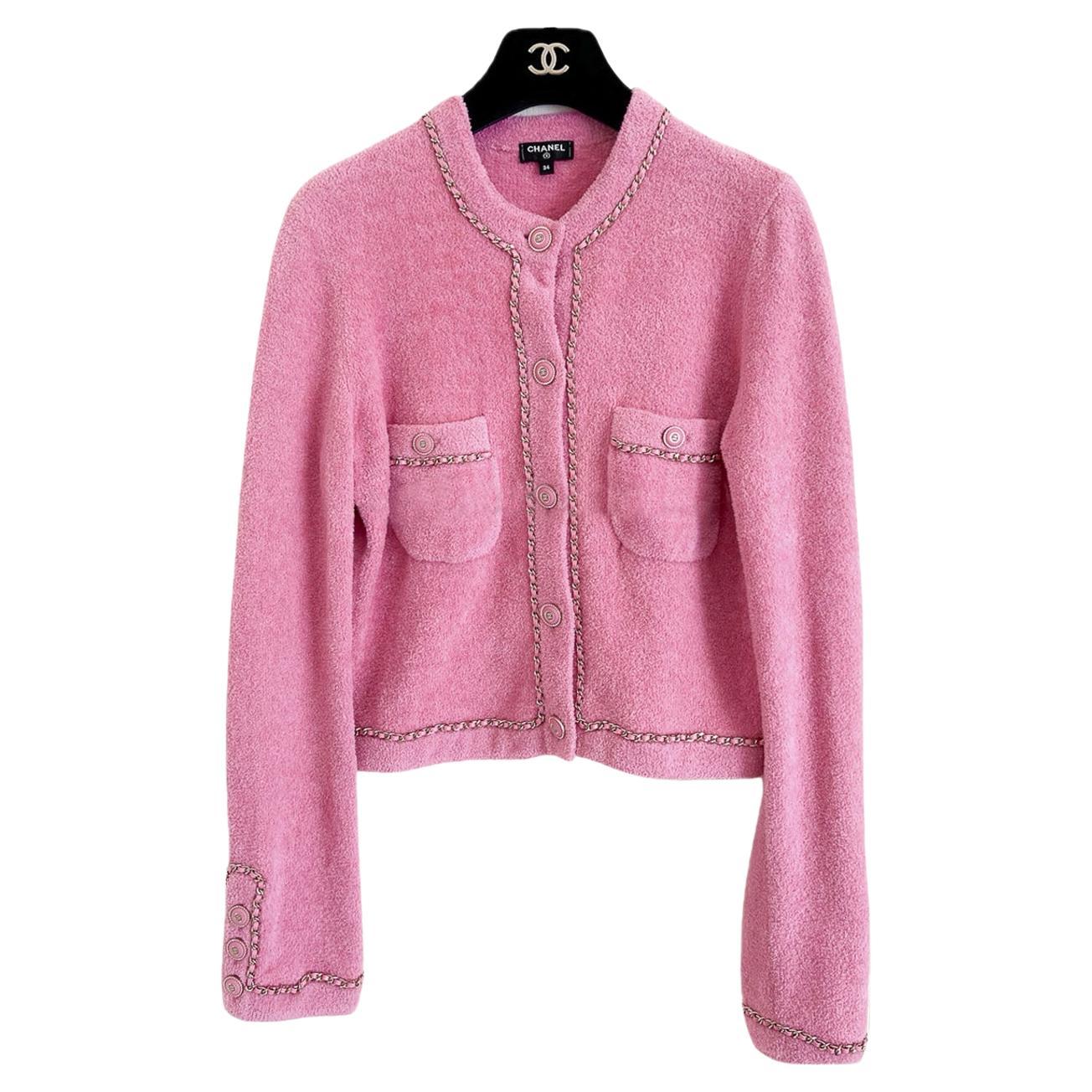 Chanel 2020 Famous Chain Trim Fluffy Jacket