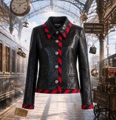 CHANEL 2020 Iconic Ad Campaign Black Leather Jacket 50 FR