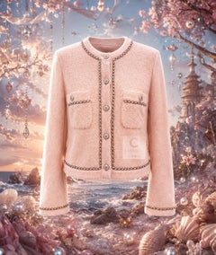 Chanel 2020 Iconic Peach Teddy Jacket with Chains 38 FR