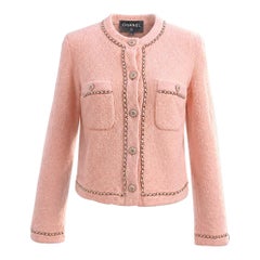 Chanel 2020 Iconic Peach Teddy Jacket with Chains 38 FR