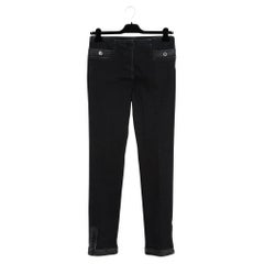 Chanel 2020 Jean Noir FR44 Negro Stretch Denim Slim Jeans Pantalones US31 XXL