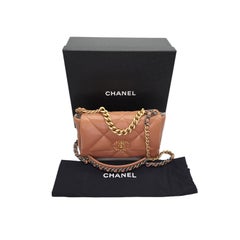 Chanel 2020 Lambskin Quilted Medium Chanel 19 Flap  Caramel