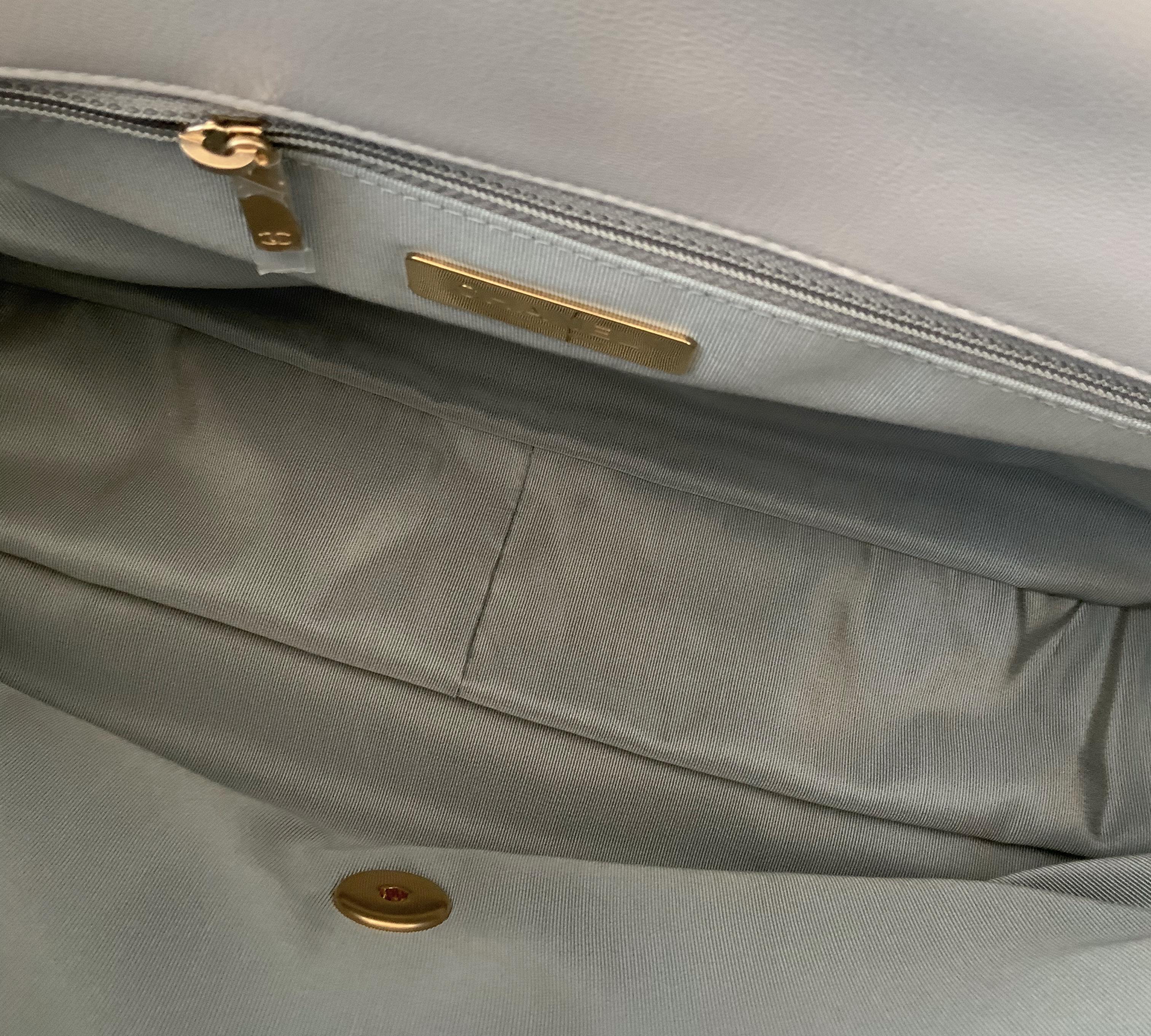 Chanel 2020 Light Grey Leather Chanel 19 Maxi Handbag 1