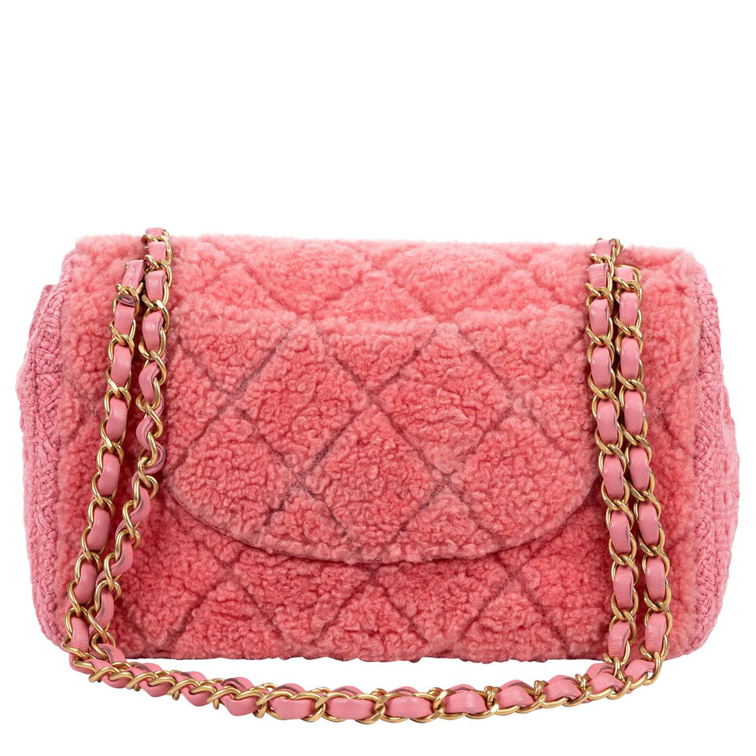 pink furry bag