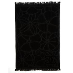 Chanel 2020 Maxi Bath Towel Black CC Camelia