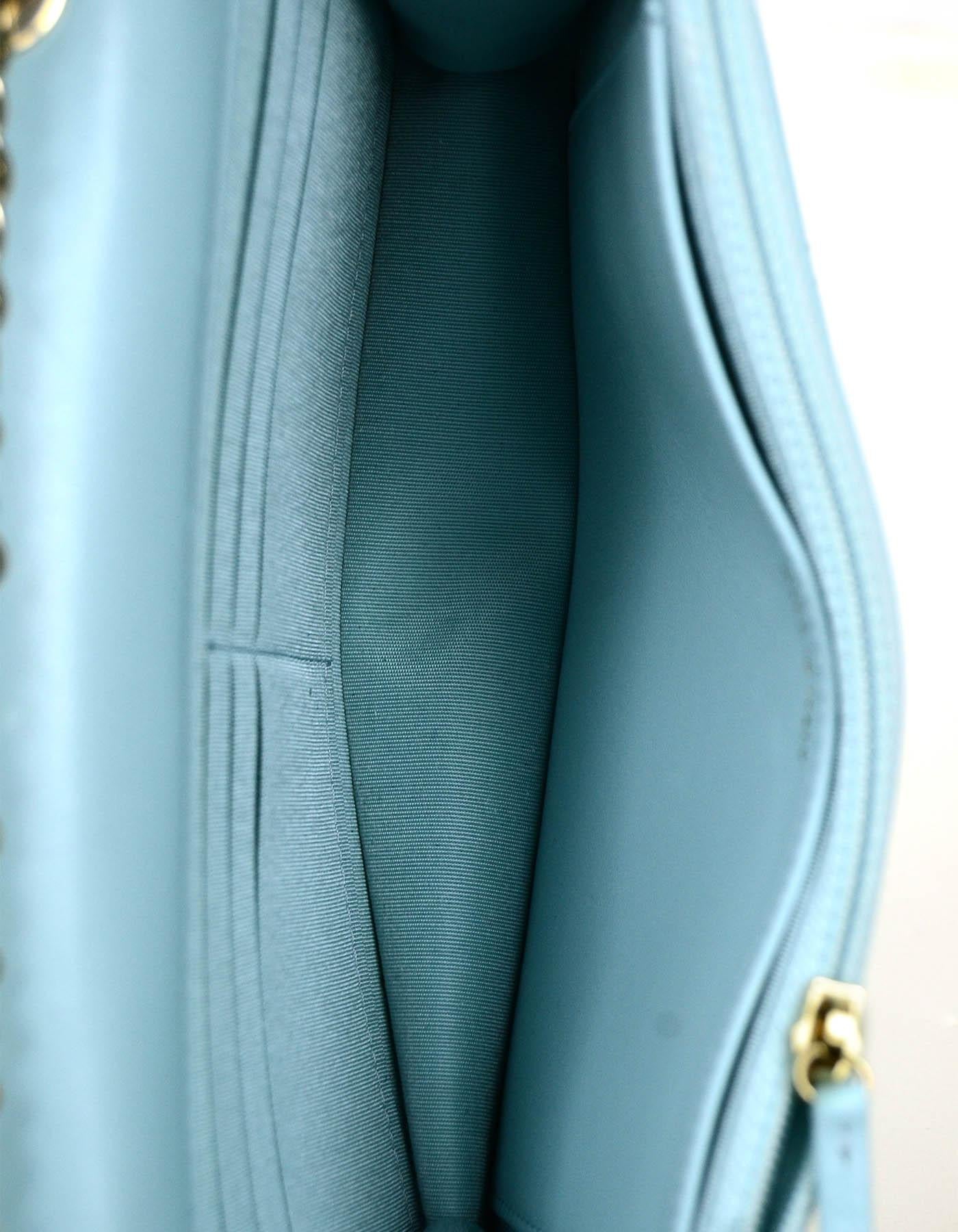 Chanel 2020 NEW Light Blue Quiltedy CC Wallet on Chain WOC Crossbody Bag 3