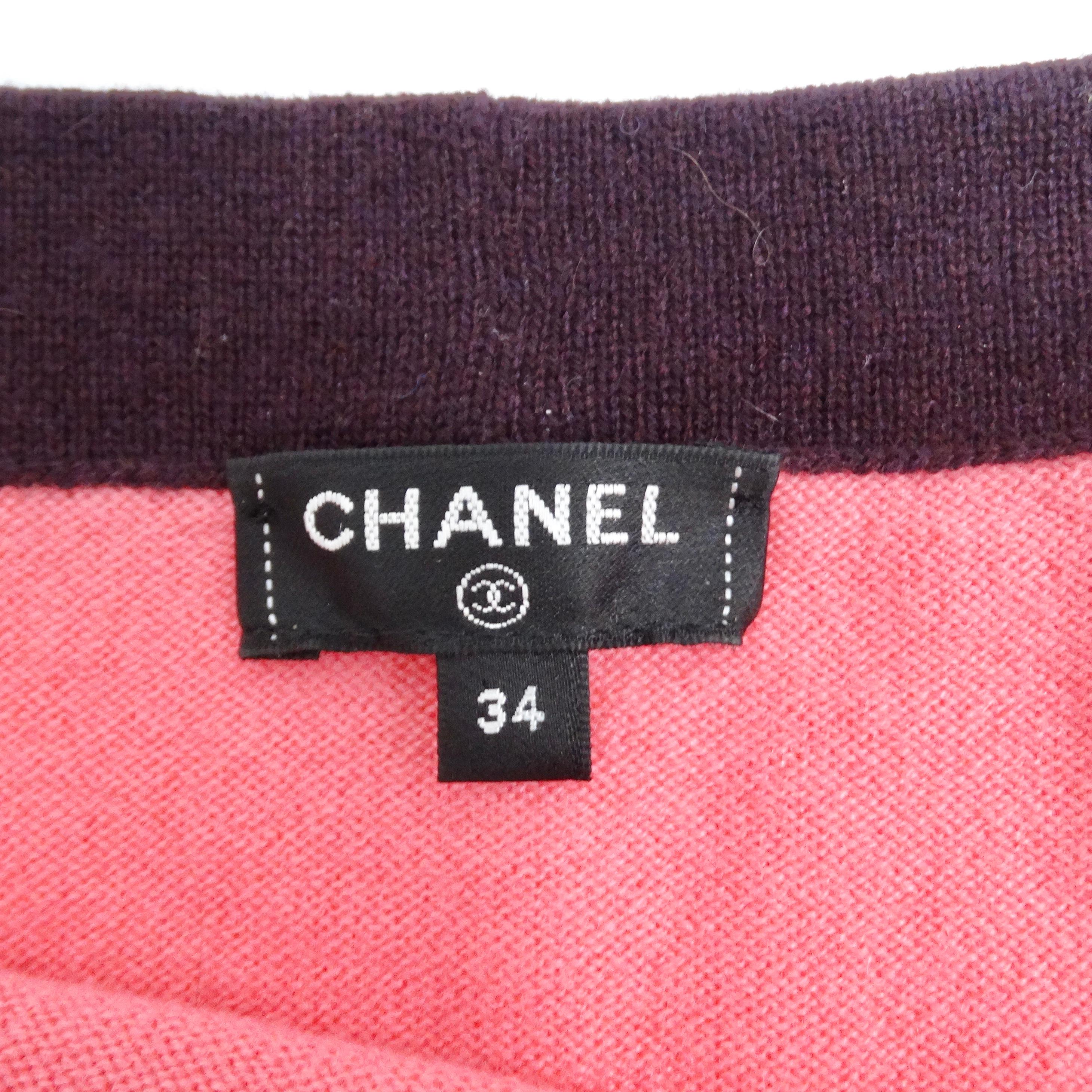 Chanel 2020 Pink Cashmere Cardigan and Tank Set For Sale 3