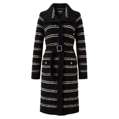 CHANEL 2020 Pre-Fall Velvety Deep Blue Relaxed Jacket with CC Belt 36 FR