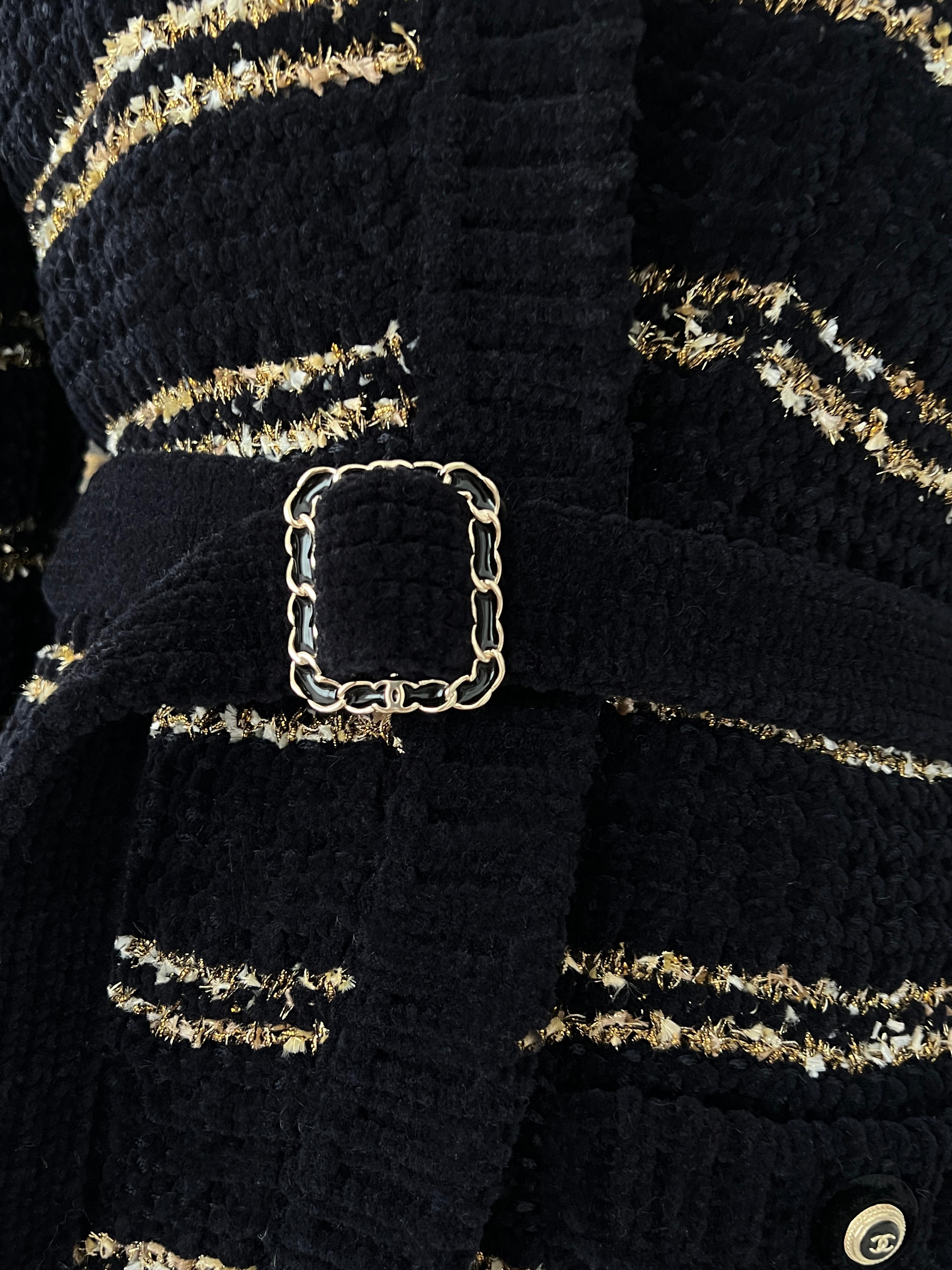 Chanel  2020 Runway Belted Velvety Coat 1