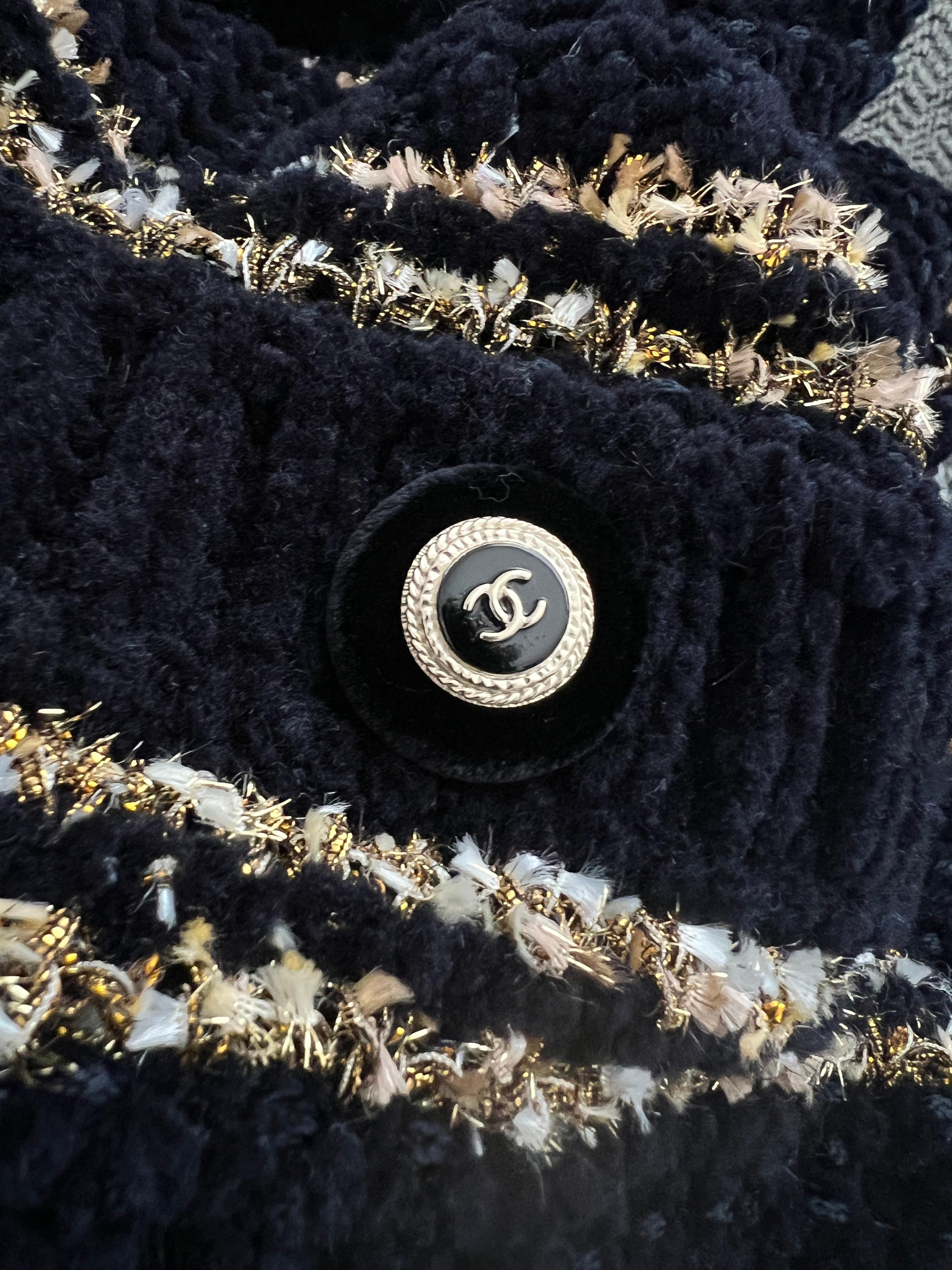 Chanel  2020 Runway Belted Velvety Coat For Sale 6