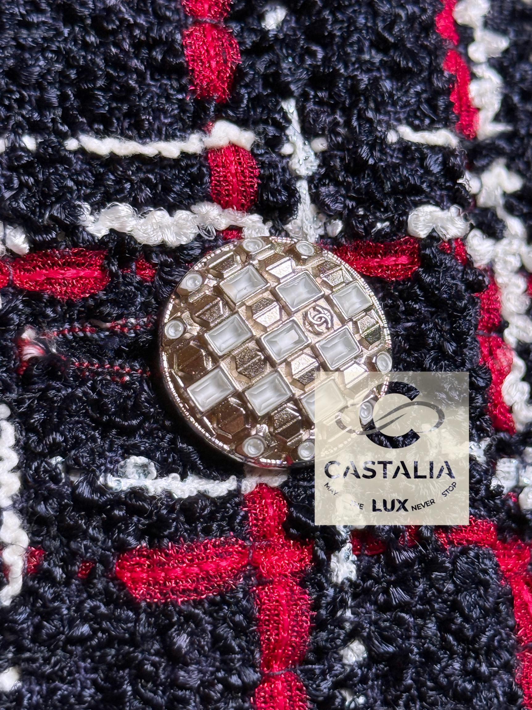 Chanel 2020 Spring Iconic Tweed Jacket Dress 34 FR For Sale 6